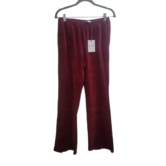 RE/DONE Burgundy Velour Flare Lunge Pants Size Small@❗SALE❗ - Picture 6 of 12